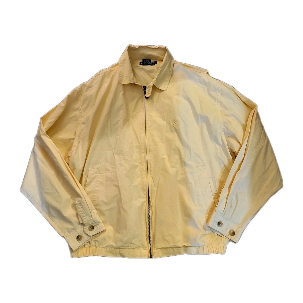 Nautica Yellow Full Zip Collared Pockets Classic Sailing Jacket Men's Size L‎